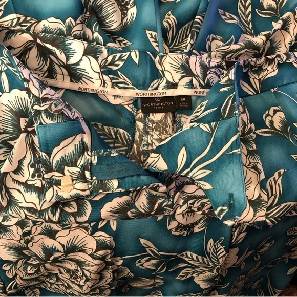 Floral Blue Women's Pants - Picture 11 of 16